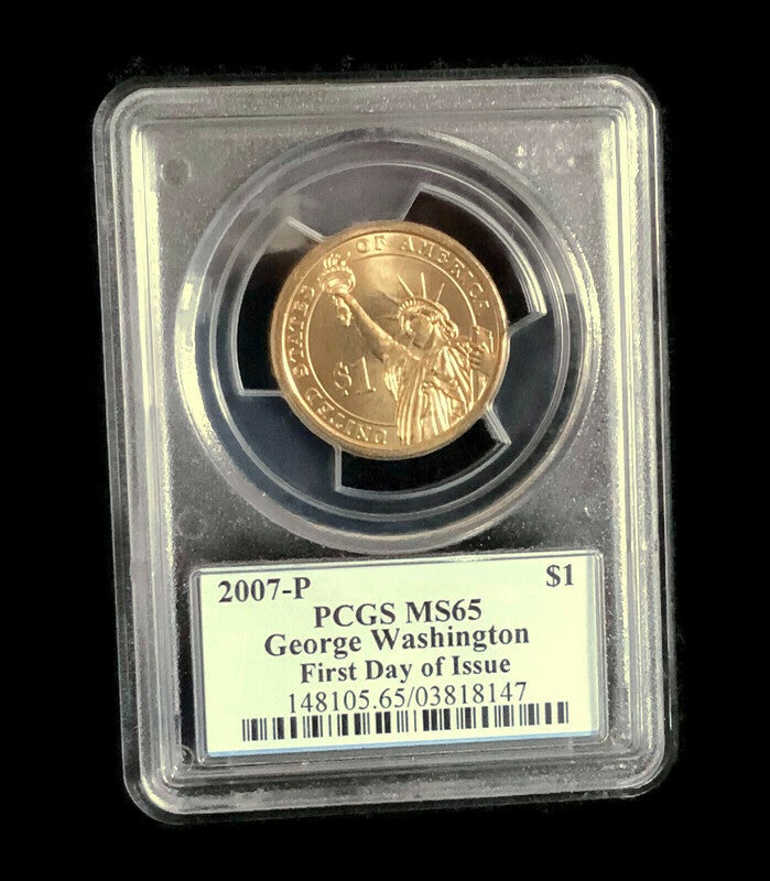 2007-P,D PCGS MS65 GEORGE WASHINGTON DOLLAR 1ST PRESIDENT FIRST DAY OF ISSUE