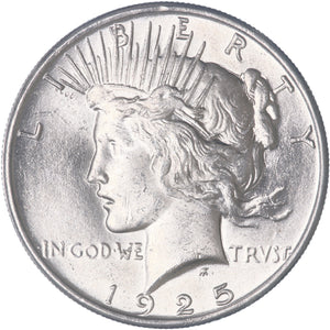 1925 PEACE DOLLAR  US MINT SUPERB SILVER COIN LUSTER (AU/BU) -RARE