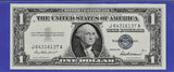 1- 1957-A,B Blue Seal Silver Certificate Brilliant Uncirculated (BU) Consecutive From Pack -Rare