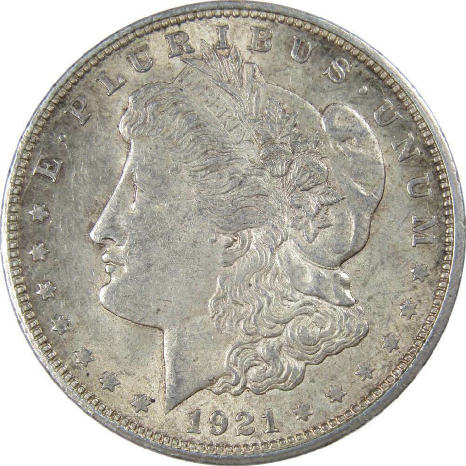 1921 P D S- AU/BU Silver Morgan Dollar  Better Date, Great surfaces detail & color -Rare