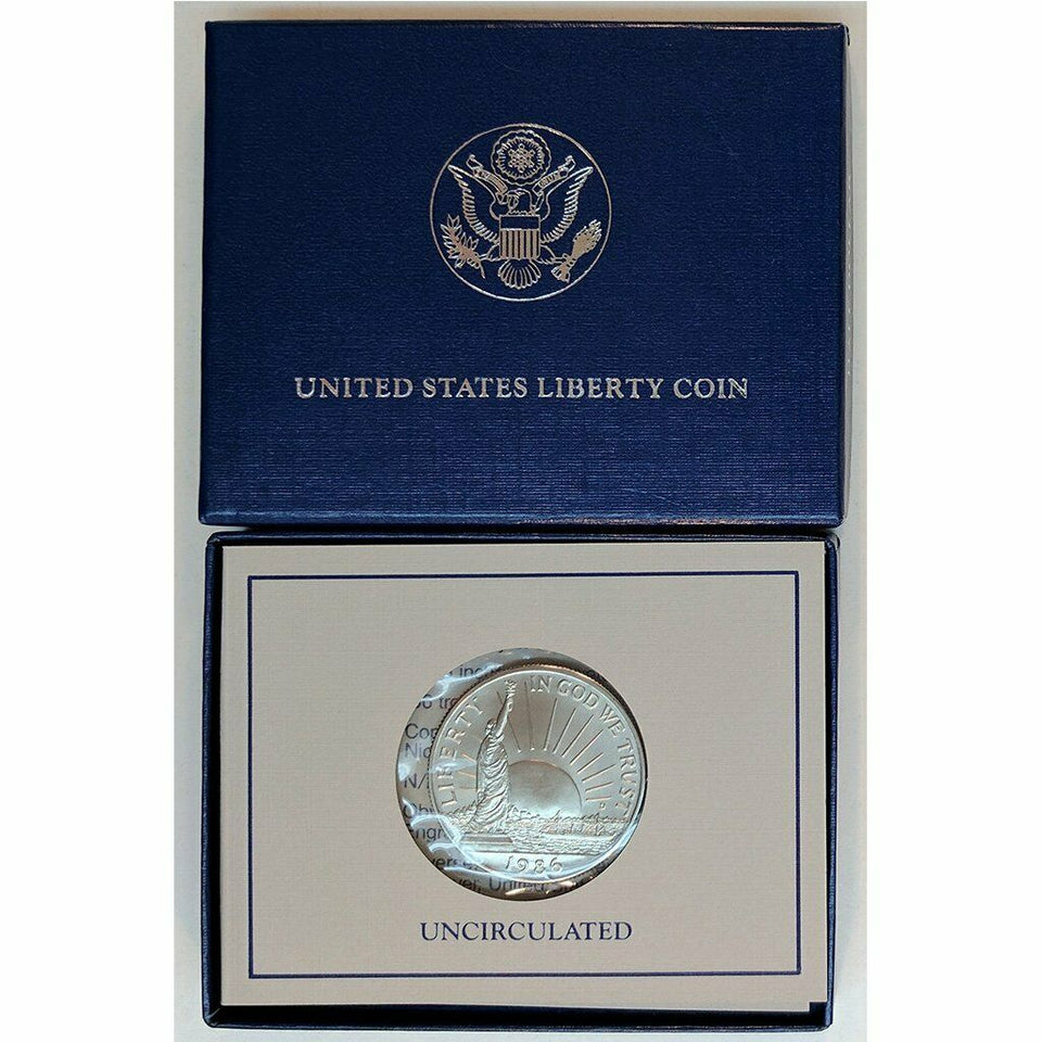 1986-D Statue Of Liberty Commemorative Clad Half Dollar Mint State BU  Box & COA