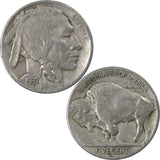 (1) 1937 P,D,S   Full Date, Full Rim, Horn Buffalo Indian Head Nickel F/VF Random