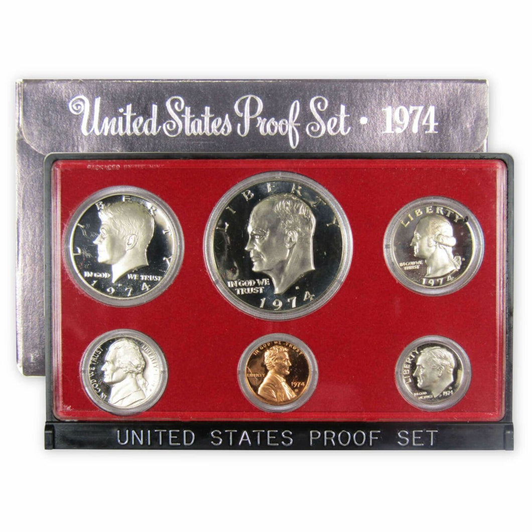 (1) PROOF SET-1974-S  UNITED STATE MINT IN ORIGINAL MINT PACKAGING 6 COINS