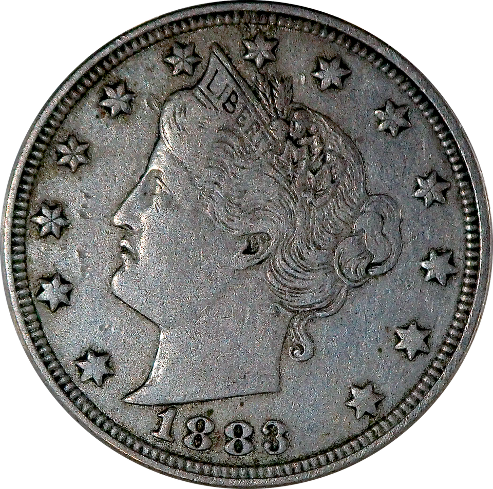 1883 NO CENT - US Liberty V Nickels Choice XF/AU+ - RARE