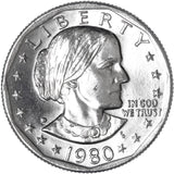 1980 D  $1 T1 SBA Susan B Anthony Dollar US Mint  BU/UNC