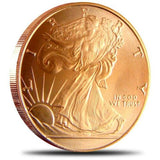 1 Oz. .999 Copper Shield Coins Rounds Bullion Walking Liberty Design with Airtite Holder -GEM BU