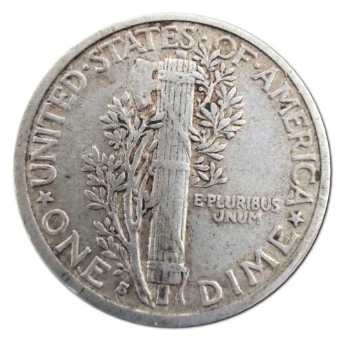 (1) 1916-1945 Liberty Mercury 90% Silver Dime US Mint Coin Full Date ,Full Rim (VG/VF) -Rare
