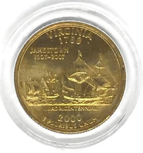 Genuine 24K Gold Plated U.S. Mint State Quarters High Grade  AU/BU 1999-2010 Random