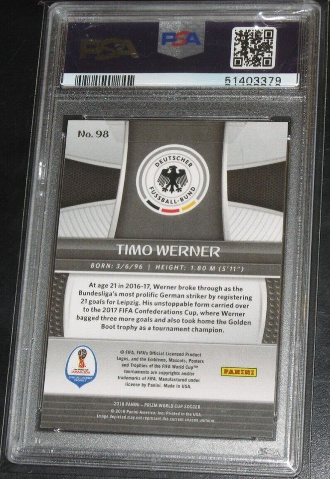 2018 Panini Prizm World Cup Timo Werner #98 PSA 10 GEM MINT Rookie RC